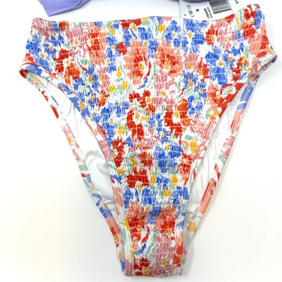 L*SPACE Camellia Barlette Bikini Set In Wisteria Flowers Forever Medium New - Picture 8 of 15